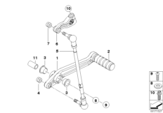 Наружные детали механизма ПП/рычаг ПП для BMW K43 K 1200 R Sport (0585,0595) 0 (схема запасных частей)