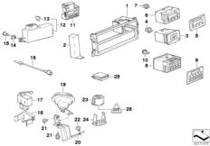 Дополнительные информационные приборы для BMW E34 M5 S38 (схема запасных частей)