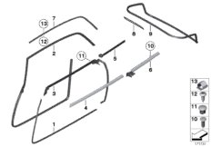 Наружные накладки / декоративные решетки для BMW RR3 Coupé N73 (схема запасных частей)