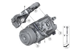 Компрессор кондиционера/дополн.элементы для BMW F15 X5 35iX N55 (схема запасных частей)