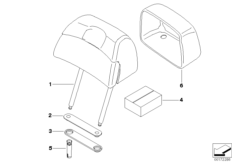 Сиденье Пд, подголовник сиденья пов.комф для BMW E71 X6 30dX M57N2 (схема запасных частей)