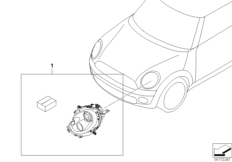Комплект дооснащения ксеноновой фары для BMW R56 One D W16 (схема запасных частей)