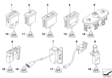 Различные переключатели для BMW R52 One W10 (схема запасных частей)