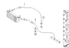 трубопровод масляного радиатора для MOTO K28 R 1200 ST (0328,0338) 0 (схема запасных частей)