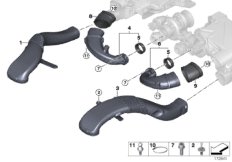 Воздуховод для BMW E72 Hybrid X6 N63 (схема запасных частей)