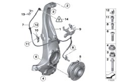 Поворотная опора/подшипник ступ.кол.Пд для BMW RR4 Ghost N74R (схема запасных частей)