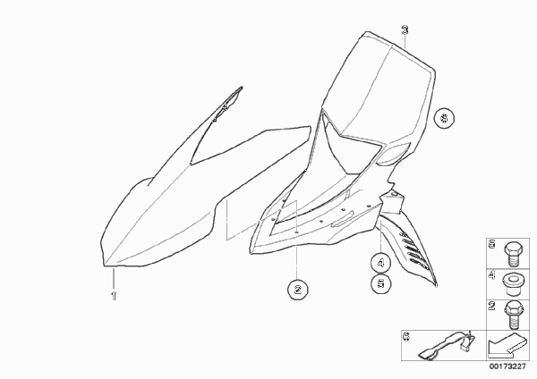 Колпак переднего колеса для BMW K16 G 450 X (0145) 0 (схема запчастей)