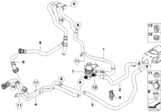 Шланги автоном.сист.отпления для BMW E71 X6 30dX M57N2 (схема запасных частей)