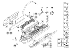 вещевой ящик для BMW E63N 630i N53 (схема запасных частей)
