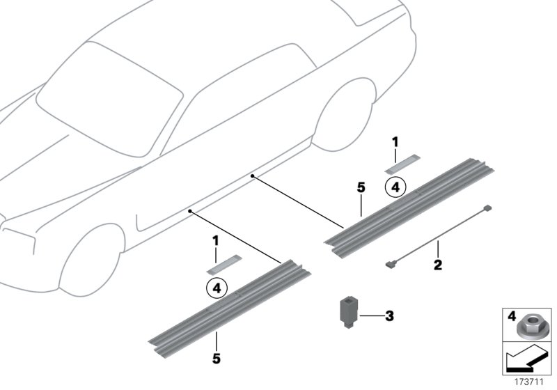 Планка с подсветкой для BMW RR3 Coupé N73 (схема запчастей)