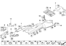 Теплоизоляция для BMW E81 118d N47 (схема запасных частей)