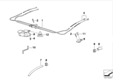 Привод люка с подъемно-сдвижной крышкой для BMW E36 328i M52 (схема запасных частей)