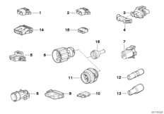 Различные корпусы вилочной части для BMW E32 730i M30 (схема запасных частей)
