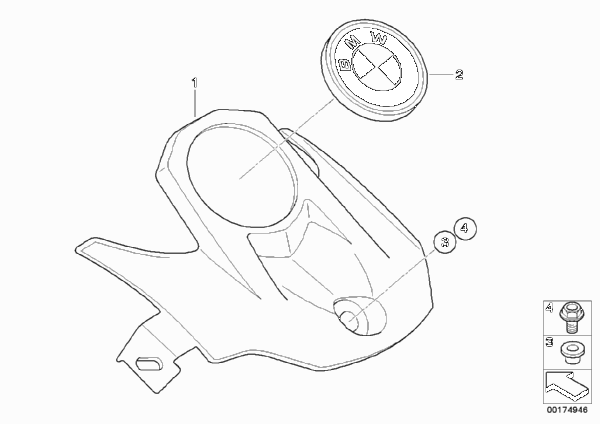 Держатель эмблемы для BMW K16 G 450 X (0145) 0 (схема запчастей)