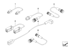 Антенный провод телефона для BMW E53 X5 4.4i M62 (схема запасных частей)