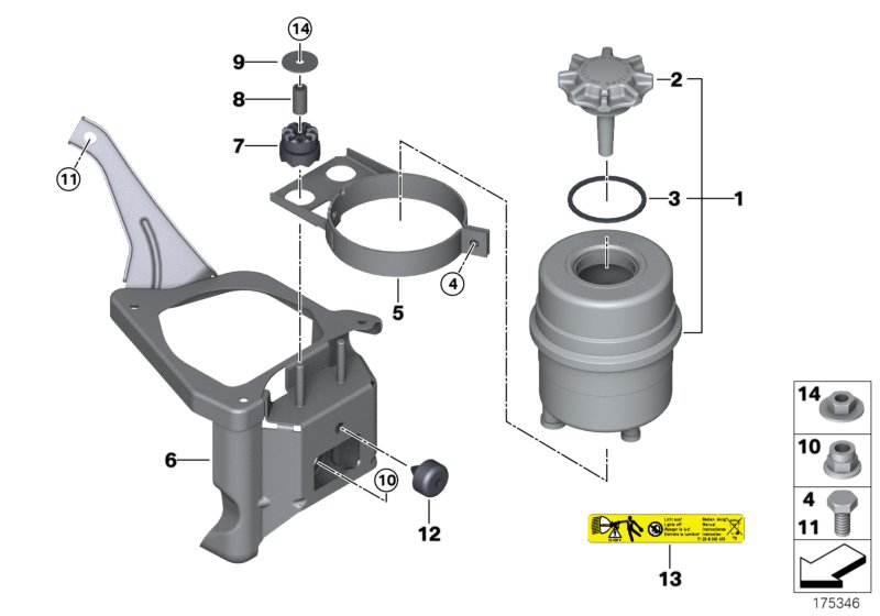 Масляный резервуар/детали для BMW E84 X1 18i N46N (схема запчастей)