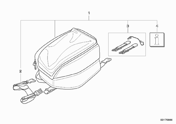Сумка на топливный бак для BMW K40 K 1300 S (0508,0509) 0 (схема запчастей)