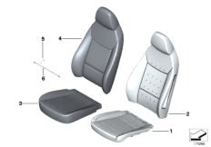 Набивка и обивка базового сиденья Пд для BMW E89 Z4 23i N52N (схема запасных частей)