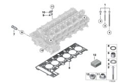 Головка блока цилиндров-доп.элементы для BMW E83N X3 2.5si N52N (схема запасных частей)
