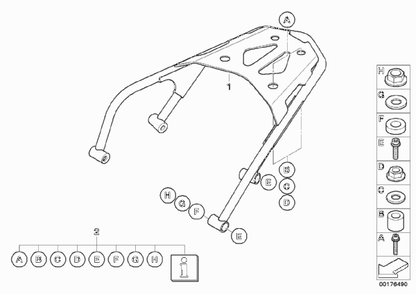 Кронштейн топкейса для BMW K15 G 650 Xcountry 08 (0141,0151) 0 (схема запчастей)