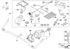 Комплект дооснащения дополнительной фары для MOTO K255 R 1200 GS Adve. 06 (0382,0397) 0 (схема запасных частей)