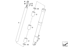 Вертикальная полая стойка для BMW K25 R 1200 GS 04 (0307,0317) 0 (схема запасных частей)
