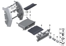 Доп.элементы центральной консоли Зд для BMW F02N 750LiX 4.0 N63N (схема запасных частей)