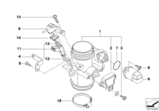 Корпус дроссельной заслонки для BMW R13 F 650 GS Dakar 00 (0173,0183) 0 (схема запасных частей)