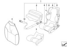Сиденье BMW Junior Seat I-II Isofix для BMW E46 318i N46 (схема запасных частей)