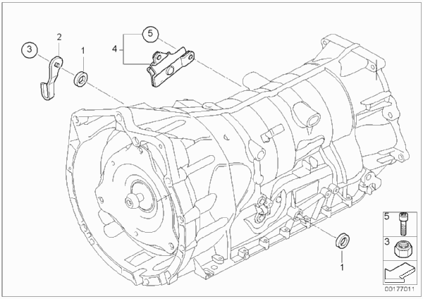 GA6HP19Z детали переключения для BMW E61N 530xi N52N (схема запчастей)