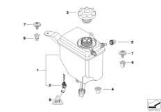 Бачок охлаждающей жидкости для BMW E64N 630i N52N (схема запасных частей)