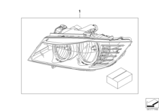 К-т для переоснащения фар LCI 2008 для BMW E91 330i N52 (схема запасных частей)