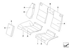 Базовое заднее сиденье Individual для BMW E93 325i N52N (схема запасных частей)