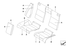 Спортивное заднее сиденье Individual для BMW E93N 330i N52N (схема запасных частей)