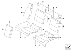 Сиденье Individual Зд, LC для BMW E93 325i N52N (схема запасных частей)