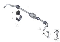 Стабилизатор Зд/Dynamic Drive для BMW F07 535iX N55 (схема запасных частей)