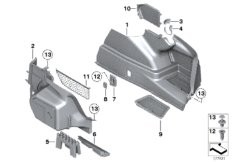 Обшивка багажного отделения Бок для BMW F02 750LiX N63 (схема запасных частей)