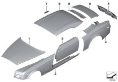 Наружная облицовка для BMW RR3 Coupé N73 (схема запасных частей)