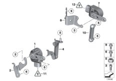 Датчик регулировки угла наклона фар для BMW F11 528iX N20 (схема запасных частей)
