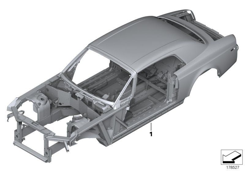 Каркас кузова для BMW RR3N Coupé N73 (схема запчастей)