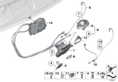 Багажная дверь/система запирания для BMW F03 750LiS N63 (схема запасных частей)