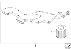 Сист.воздухозаборника BMW Performance для BMW E91N 325xi N53 (схема запасных частей)
