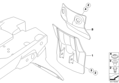 Брызговик Зд для BMW K16 G 450 X (0145) 0 (схема запасных частей)