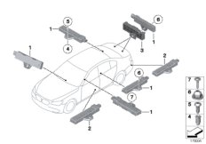 Детали антенны комфортного доступа для BMW F07 550i N63 (схема запасных частей)