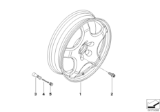 Аварийное колесо легкосплавное для BMW E70 X5 M S63 (схема запасных частей)