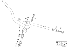 Руль для BMW K72 F 800 GS 13 (0B02, 0B12) 0 (схема запасных частей)