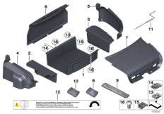 Облицовка увеличенного багажника для ROLLS-ROYCE RR1 Phantom EWB N73 (схема запасных частей)