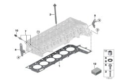 Головка блока цилиндров-доп.элементы для BMW E70N X5 30dX N57 (схема запасных частей)