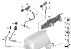 Датчики саж. фильтра/дополн.элементы для BMW E70N X5 30dX N57 (схема запасных частей)