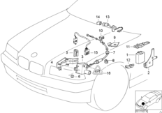 система поддержания заданной скорости для BMW E36 316i M43 (схема запасных частей)
